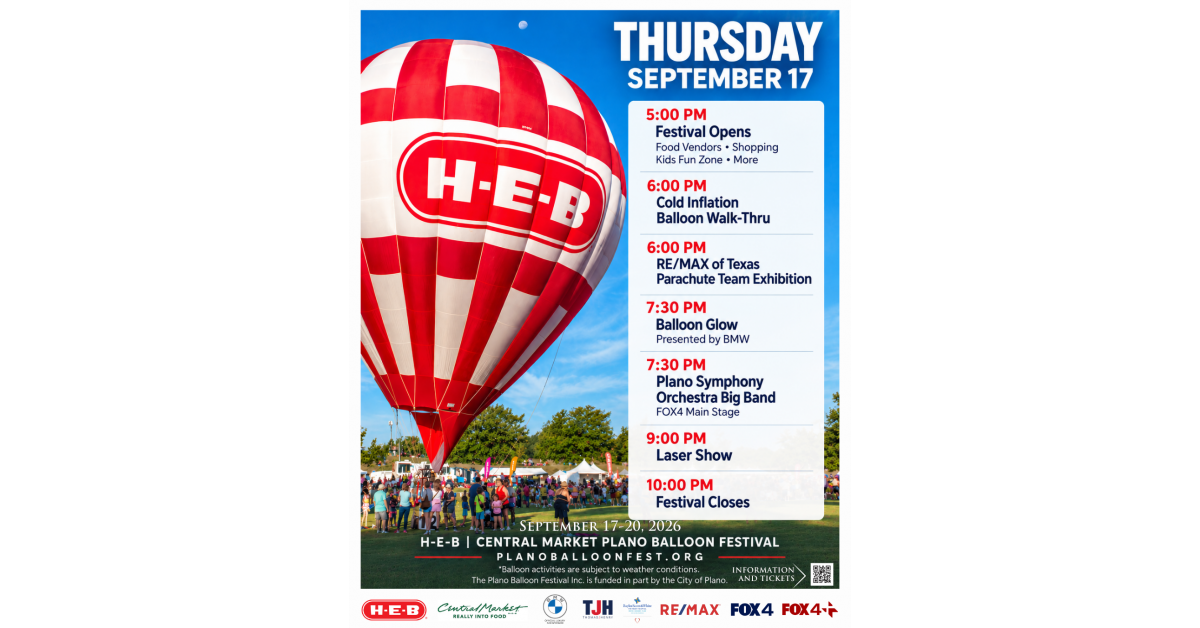E-B | Central Market Plano Balloon Festival Shares Four-Day Weekend Schedule