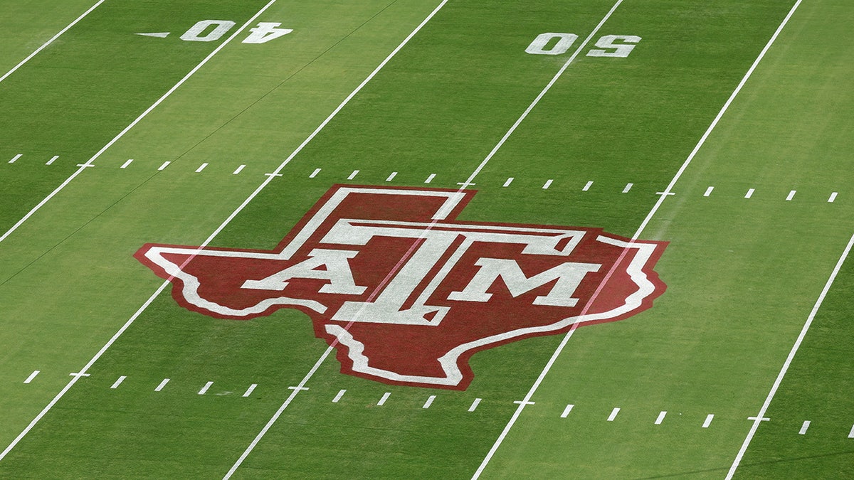 Texas A&M logo on field