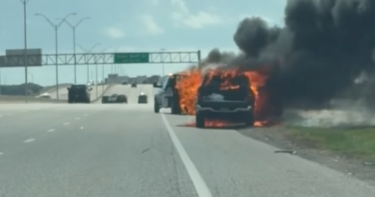 Vehicle fire slows traffic on Highway 358 near Flour Bluff