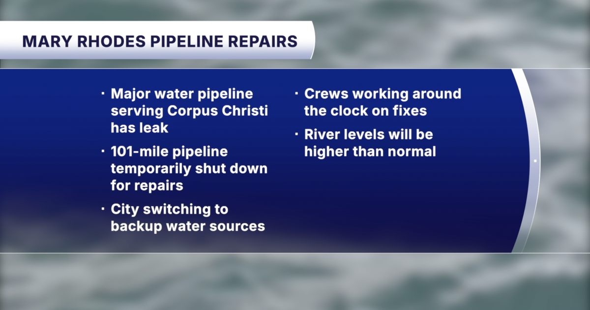 Corpus Christi Water crews repairing leak on Mary Rhodes Pipeline