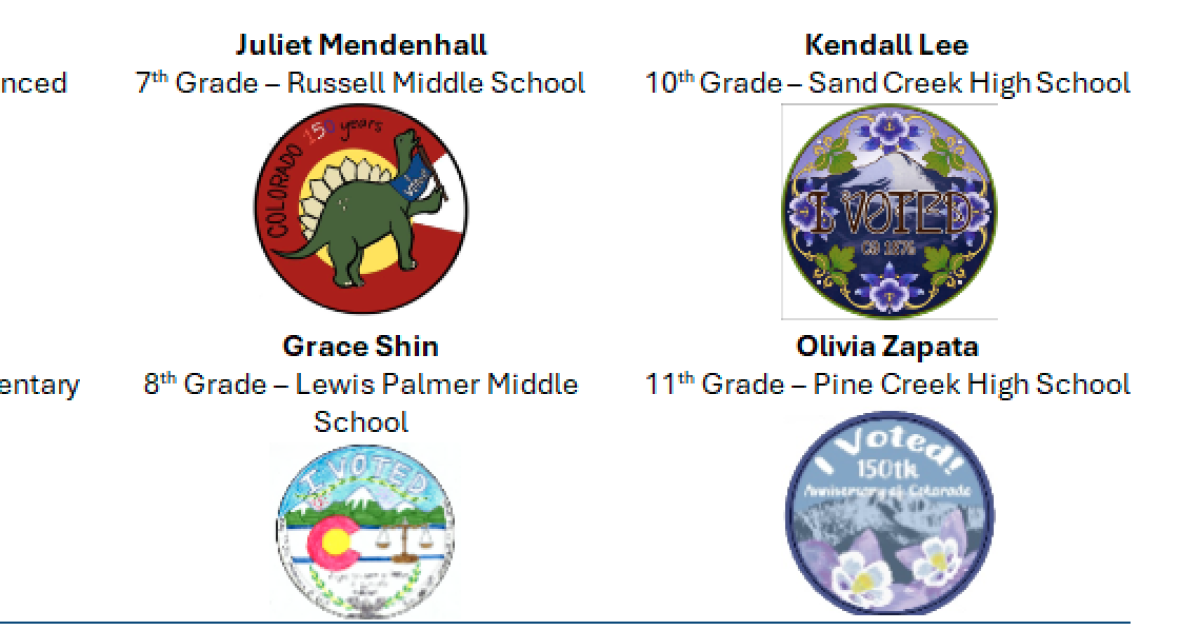 El Paso County Clerk and Recorder reveals 2026 "I Voted" sticker design winners