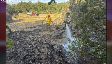 Pasco firefighters return home after extended deployment to Texas wildfires