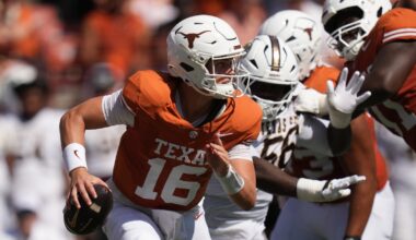 Arch Manning throws four TD passes and No. 5 Texas eases past Texas State in season opener 59-7