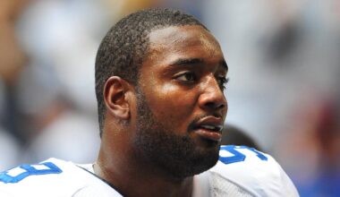 Dallas Cowboys defensive end Chris Canty in 2008 against the Seattle Seahawks; Mark J. Rebilas-USA TODAY Sports