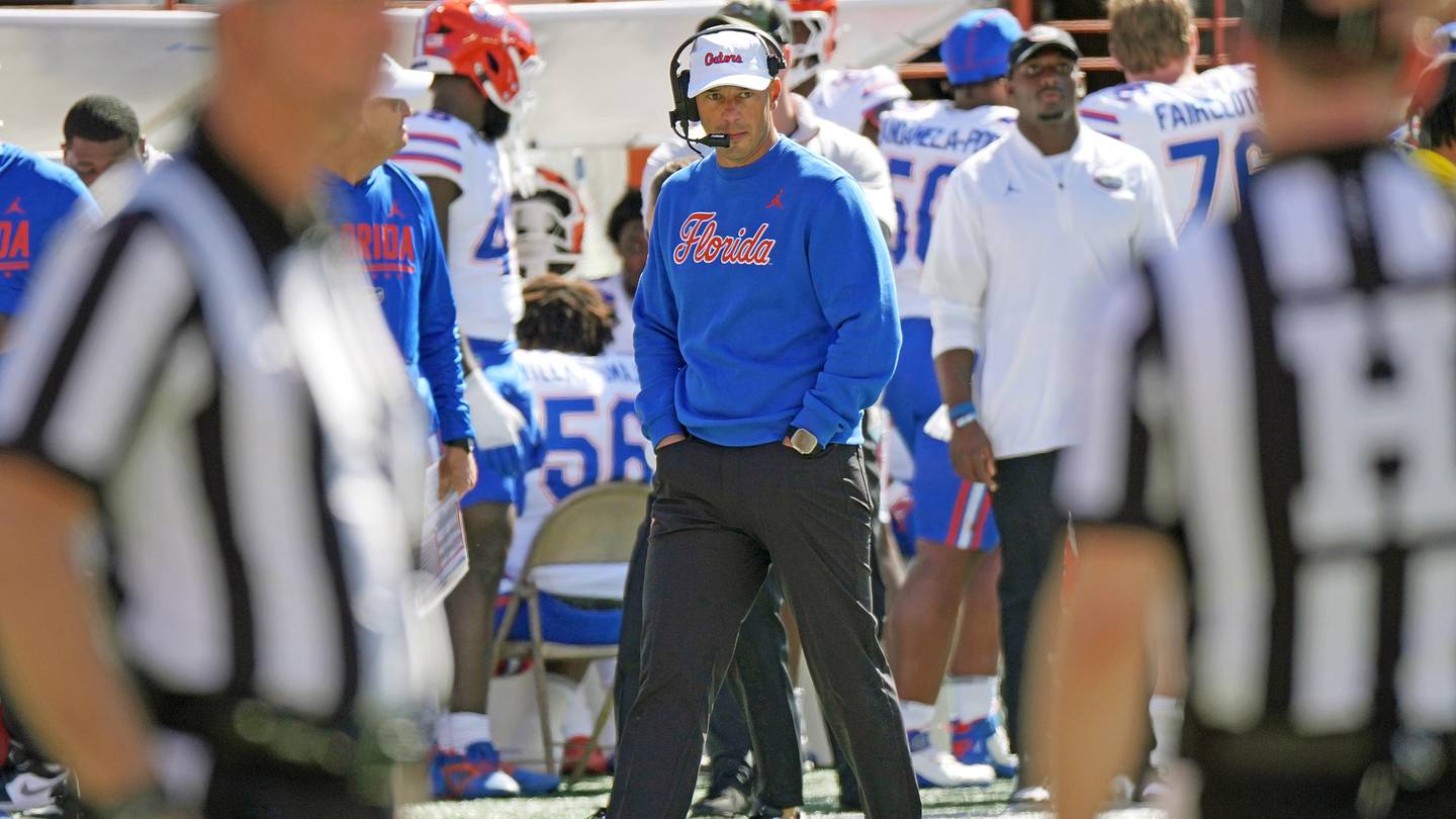 Oct 17, 2026; Austin, Texas, USA;  Florida Gators hc Head Coach Jon Sumrall during the first half against the Texas Longhorns at Darrell K Royal-Texas Memorial Stadium.  Mandatory Credit: Scott Wachter-Imagn Images