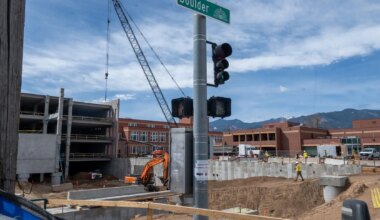 Palmer High School construction along Boulder Street
