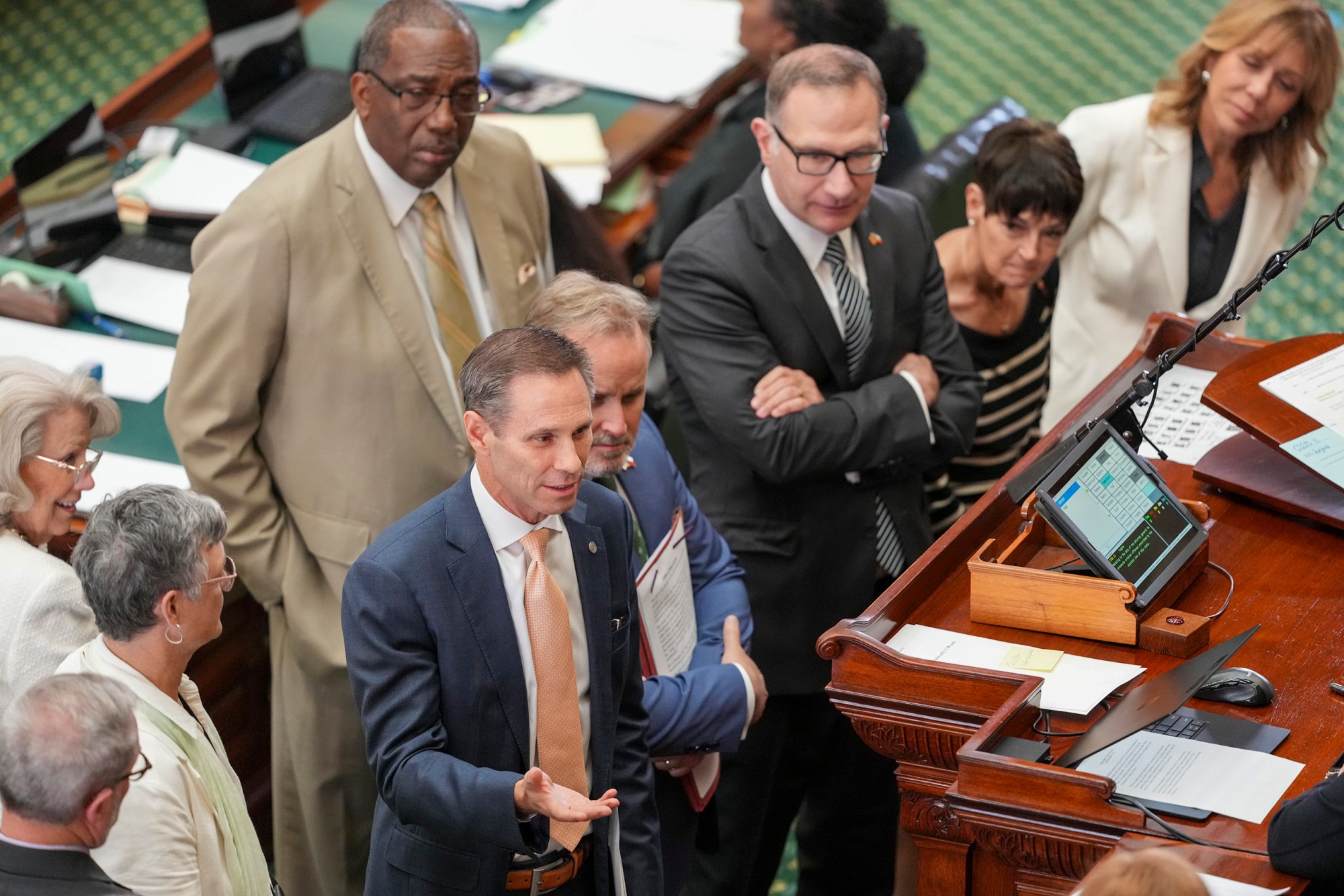 State Sen. Nathan Johnson, D-Dallas, argues a point of order on the Senate floor during a special session on July 30, 2025.
