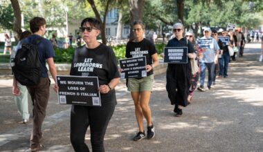 ‘Let Longhorns Learn’: UT professors protest COLA consolidations in 15-minute walks – The Daily Texan