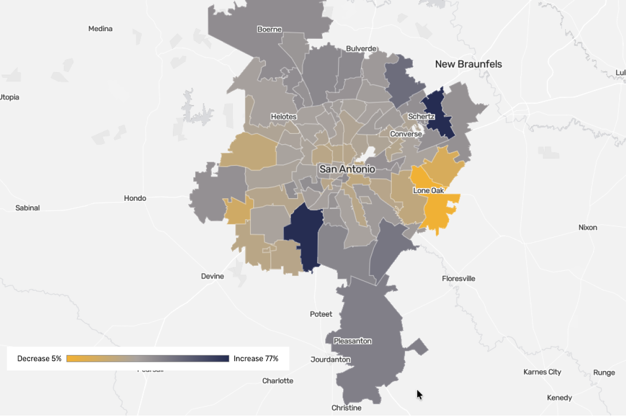 Property tax appraisals by Bexar County ZIP codes: Search our map