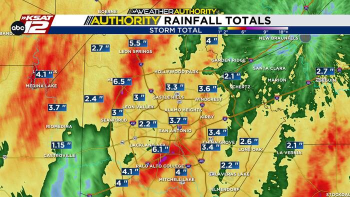 SAN ANTONIO: More rain today and Saturday, plus a look at totals so far