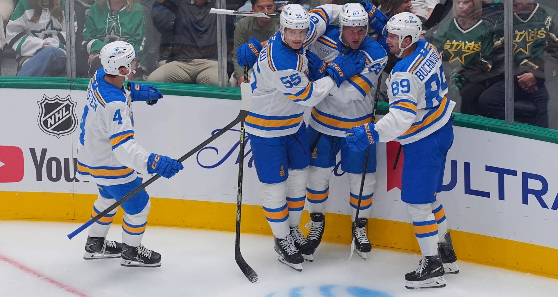 Mason McTavish scores right away in Blues debut in a 4-0 opening-night win over Stars
