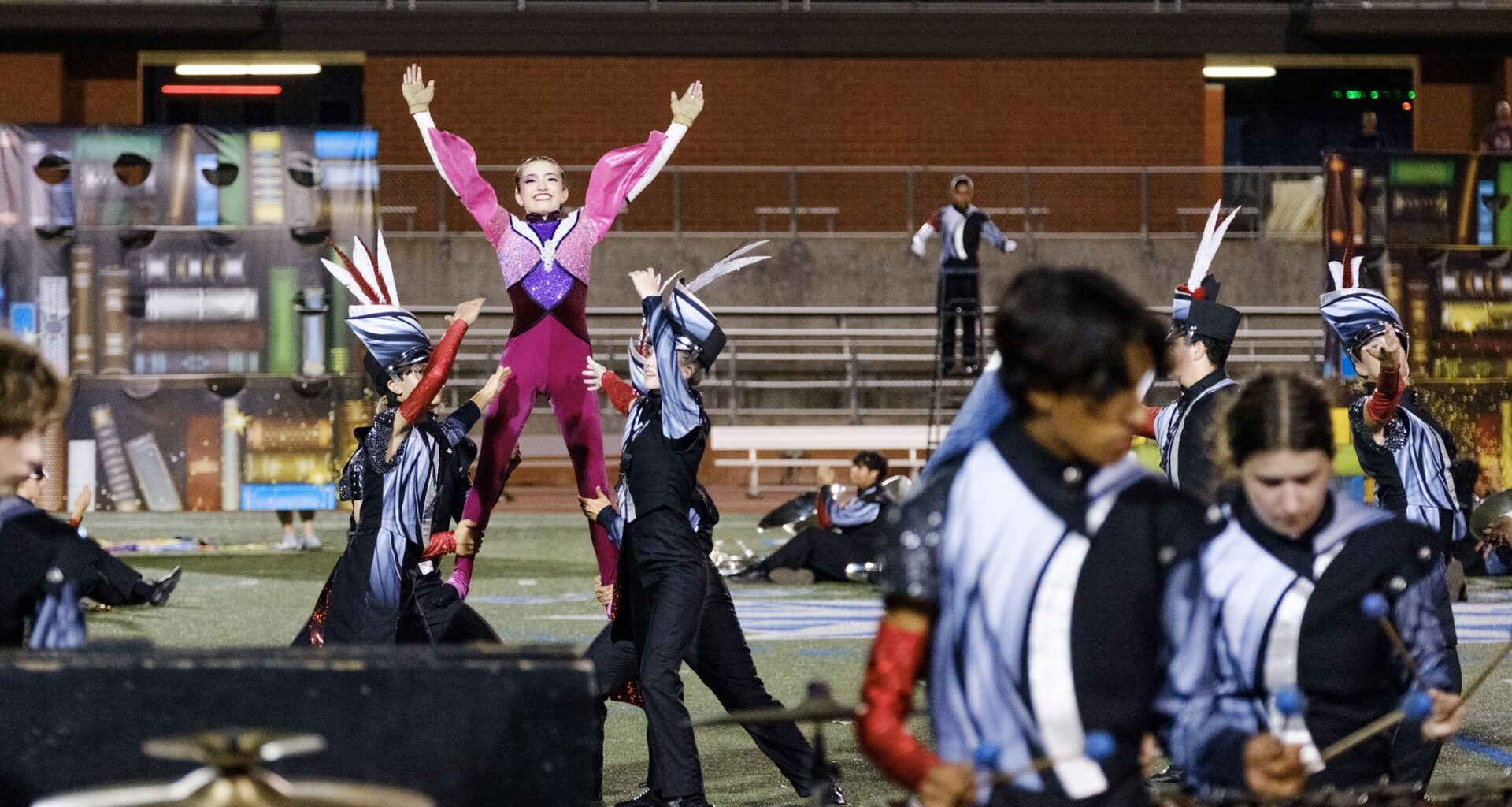 Churchill High School marching band brings fall show to Heroes Stadium
