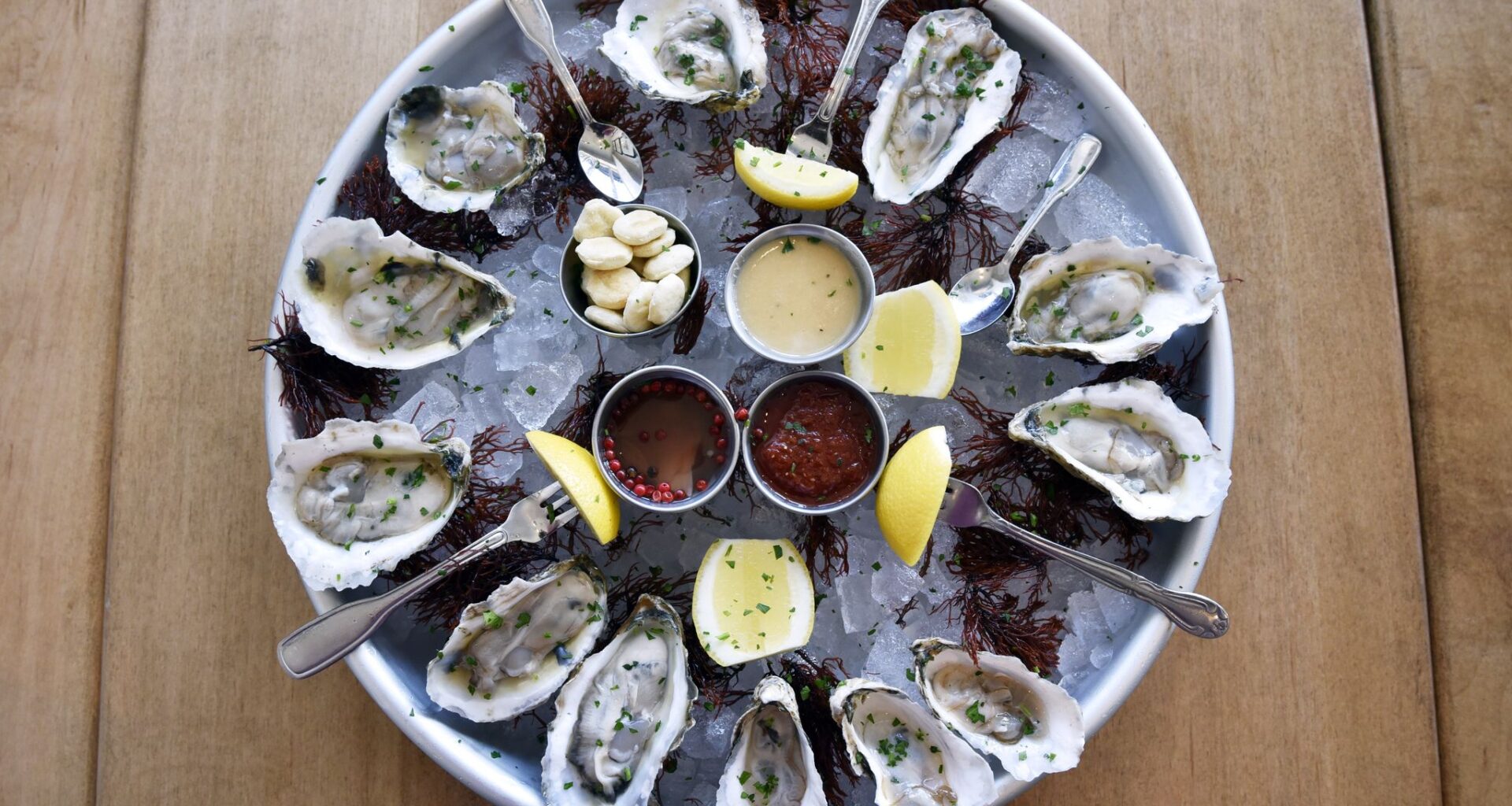 A dozen oysters at the Hudson House restaurant in Dallas, Sunday, July 30, 2017.