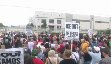 Hundreds march on San Antonio’s East Side to protest planned ICE detention center
