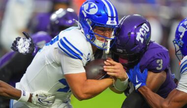 Bear Bachmeier runs for 2 TDs as No. 10 BYU overcomes loss of LJ Martin to beat TCU 17-10