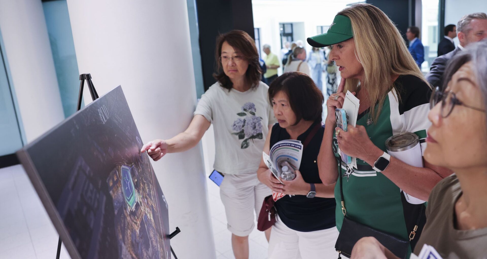 Residents at a community open house July 8 to preview the Dallas Stars arena project at The Shops at Willow Bend in Plano.