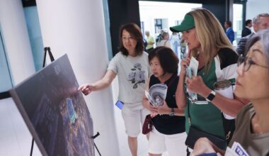 Residents at a community open house July 8 to preview the Dallas Stars arena project at The Shops at Willow Bend in Plano.