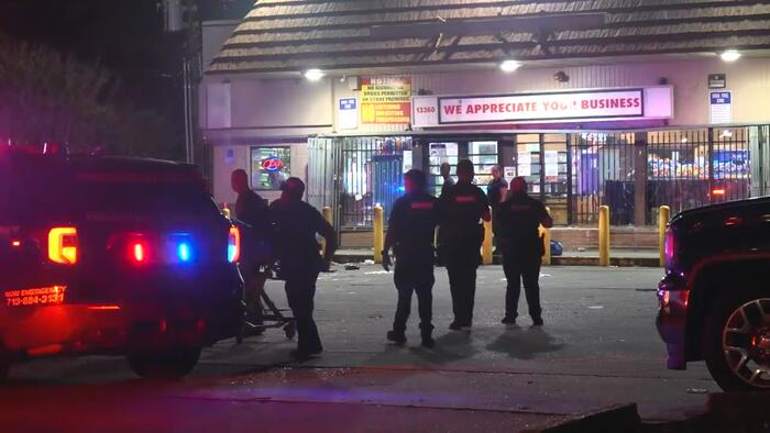 2 men wounded in drive-by shooting outside Greenspoint convenience store