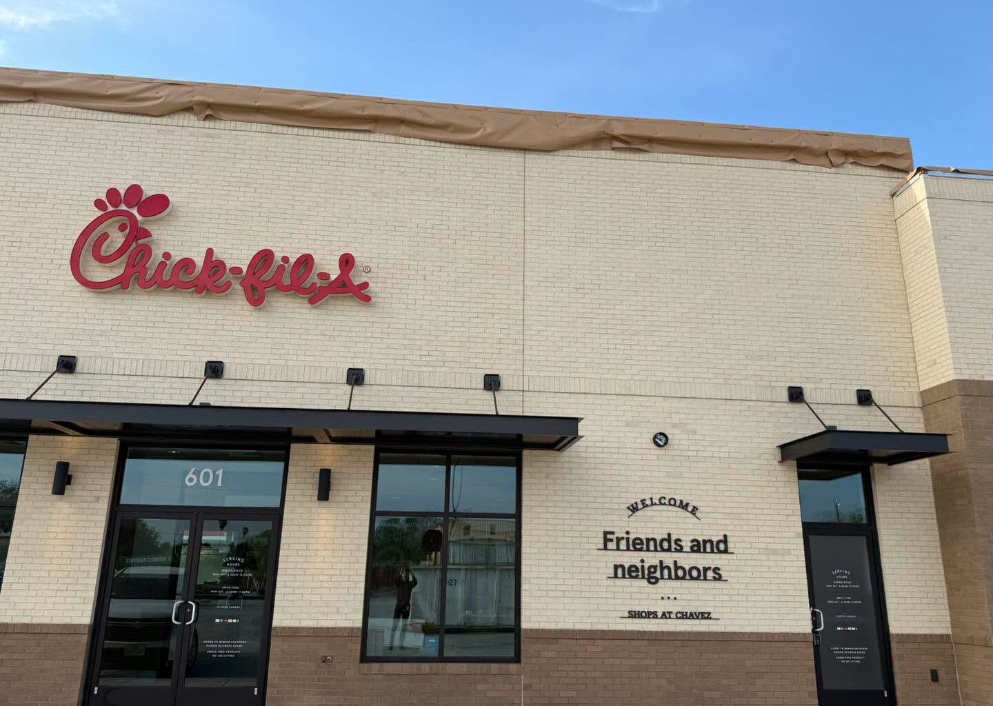 San Juan's first-ever Chick-Fil-A restaurant is close to opening at the Shops at Chavez shopping plaza, which is located across the street from the Alamo Mercadome, one of the most popular pulgas in the Rio Grande Valley.