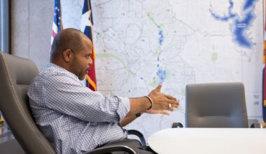 Dallas City Manager Kimberly Bizor Tolbert and Mayor Eric Johnson pose for a photo at Dallas City Hall in Dallas, Wednesday, Sept. 30, 2026.