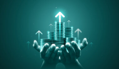 Hands holding coins graphic