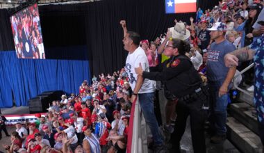 Trump interrupted by protesters as he fights to rally Texas voters behind Paxton in US Senate race