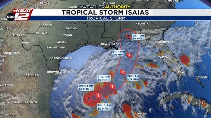 Beautiful weather in San Antonio, Isaias strengthens in Gulf
