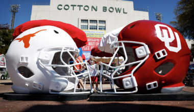 Police will direct traffic near the Cotton Bowl Stadium and State Fair of Texas as thousands of fans arrive for the 122nd game between the Longhorns and Sooners