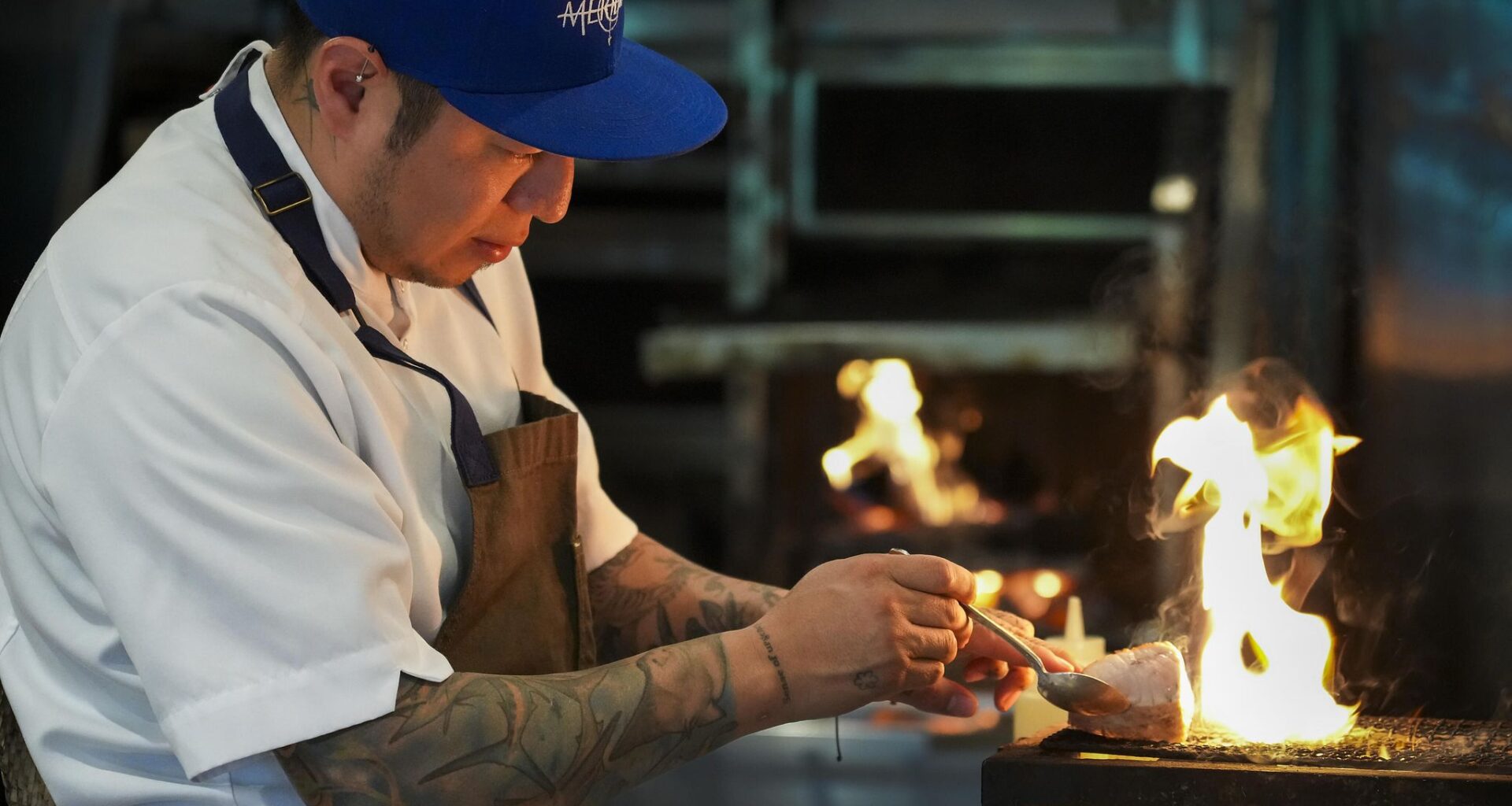 Chef and owner Andrew Savoie poses with pork rib carnitas at Resident Taqueria in East Dallas, Texas, Thursday, Oct. 16, 2025. The restaurant was awarded a Michelin Bib Gourmand listing on Oct. 8, 2026.
