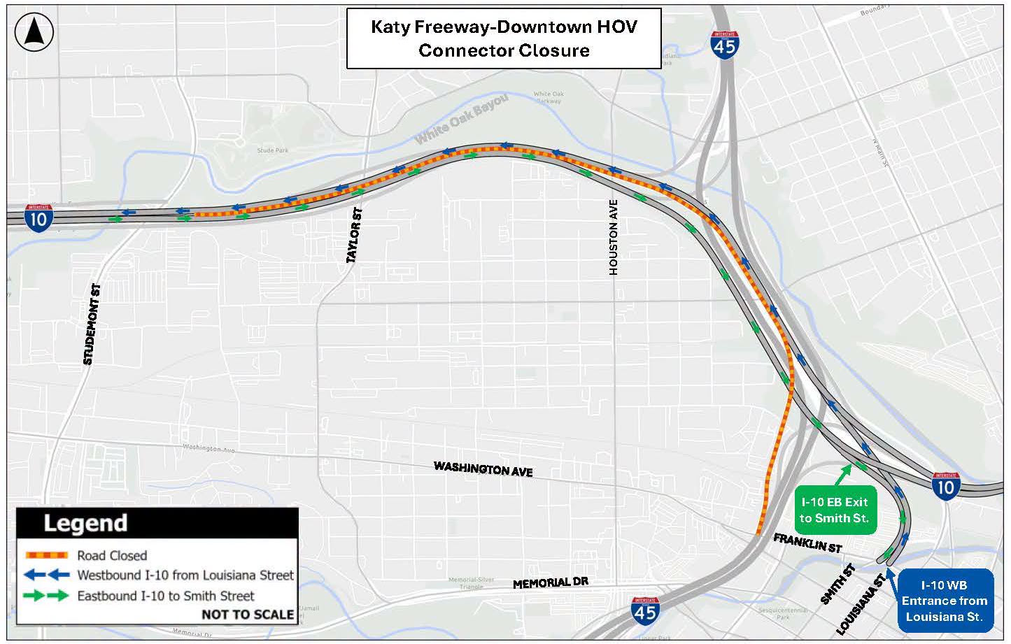 Interstate 10 construction notice from TxDOT.
