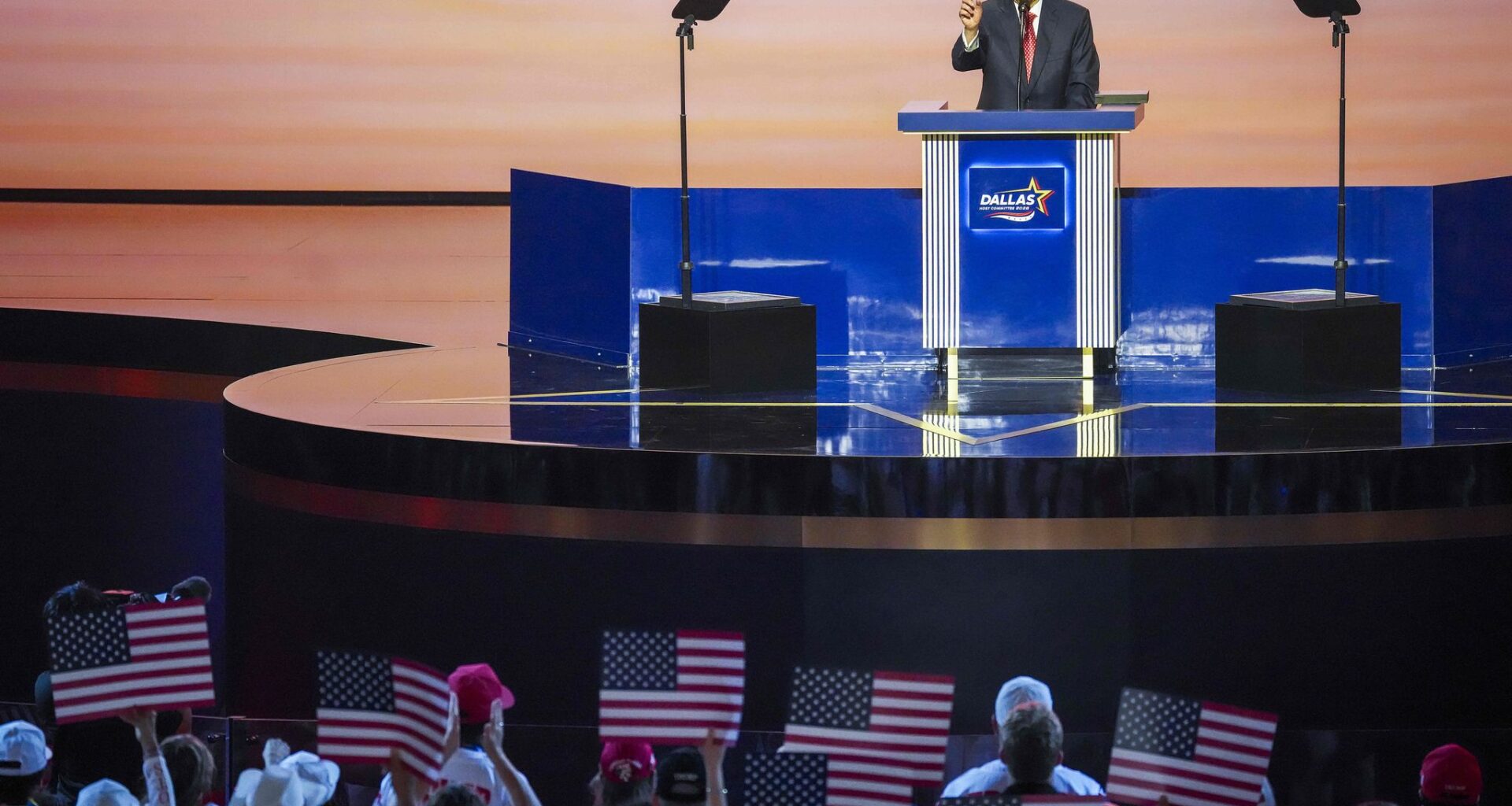 Robert Jeffress, senior pastor at the First Baptist Church Dallas, speaks at the Republican convention in Dallas, Thursday, Sept. 10, 2026.