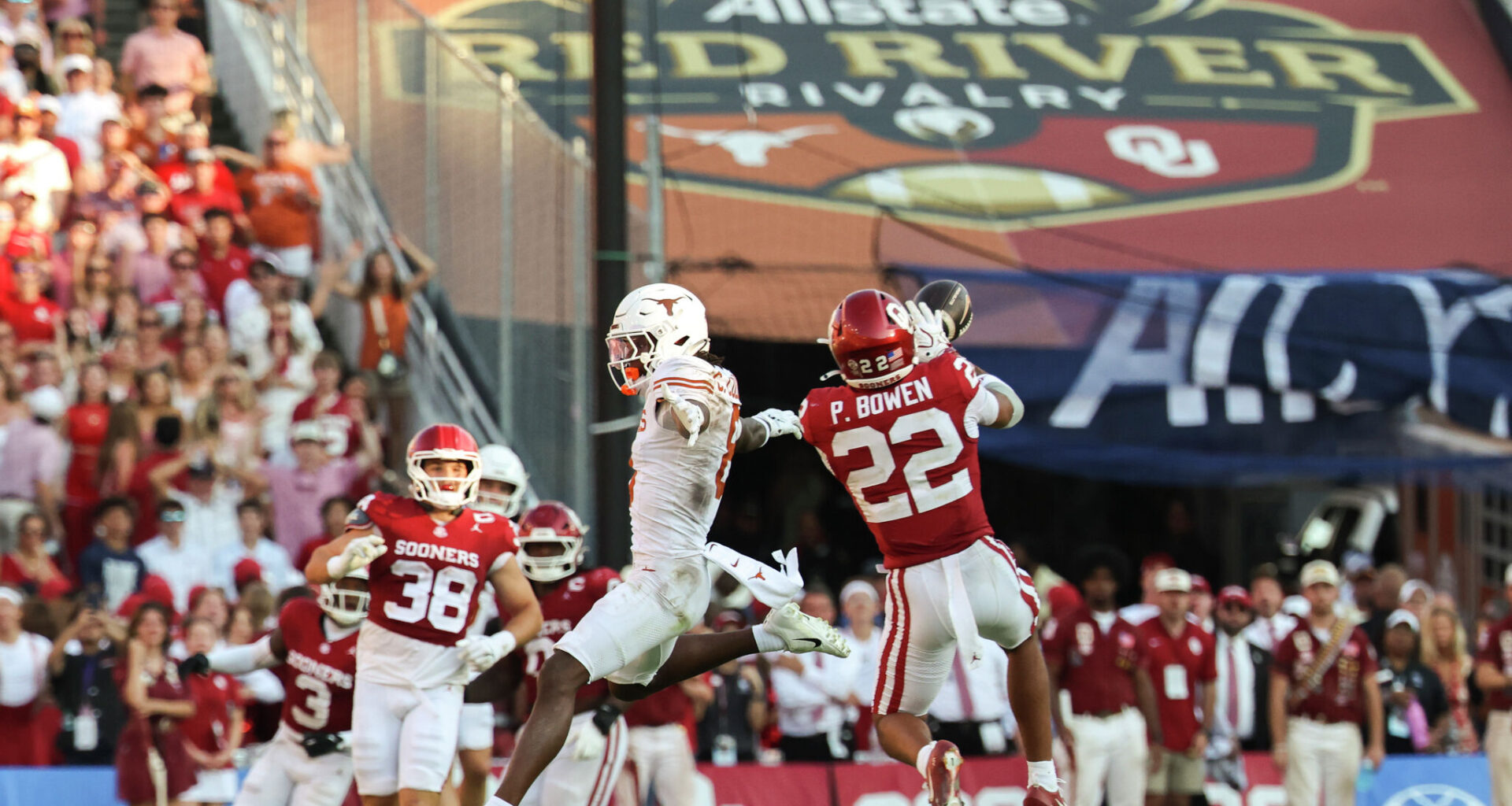 Texas Longhorns head coach Steve Sarkisian walks down the field following his team’s loss in Red River Rivalry against the Oklahoma Sooners, on Saturday, Oct. 10, 2026 at Cotton Bowl in Dallas.