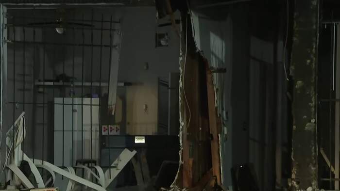 Stolen vehicle crashes into Houston business, catches fire; 2 customers injured
