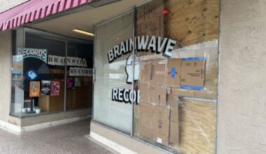 Table, brick thrown at windows of San Antonio Deco District shops