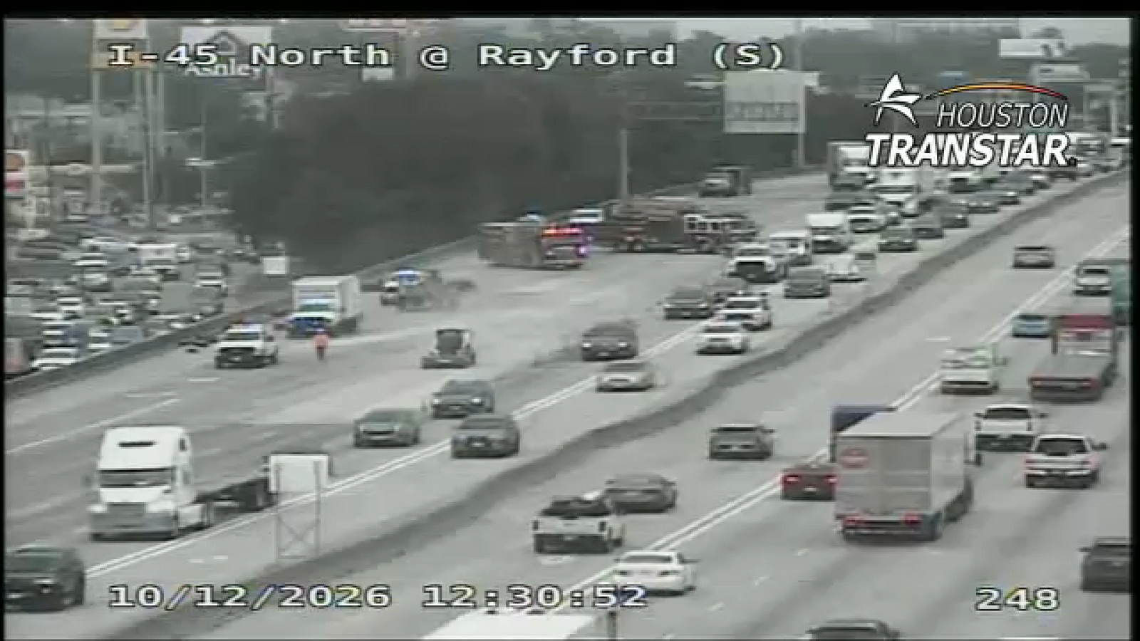 13 Alert Traffic: Multiple southbound lanes closed on IH-45 at Rayford in Montgomery County after hazmat spill: Houston TranStar