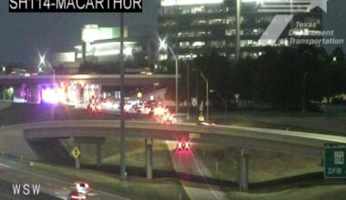 Tuesday collision closes lanes on westbound SH 114 near Las Colinas