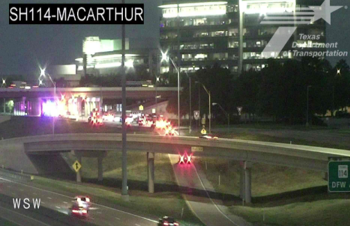Tuesday collision closes lanes on westbound SH 114 near Las Colinas