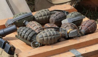Hand grenades used by the Army in World War II
