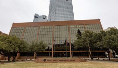 Mercy Culture Church prays outside Tarrant County meeting