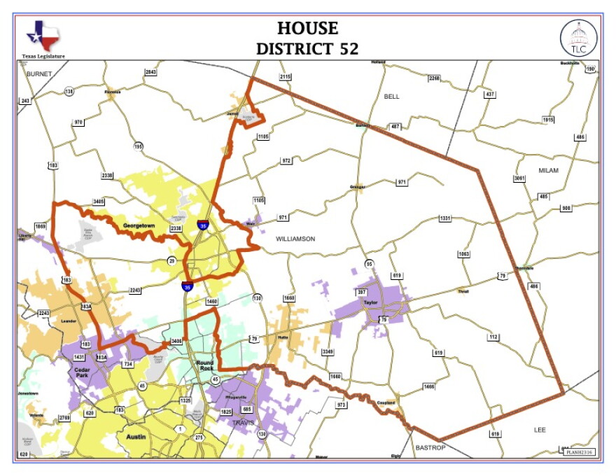 A map of House District 52