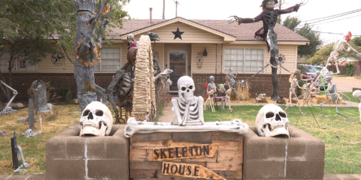 The Skeleton House in Lubbock is getting residents ready for Halloween season