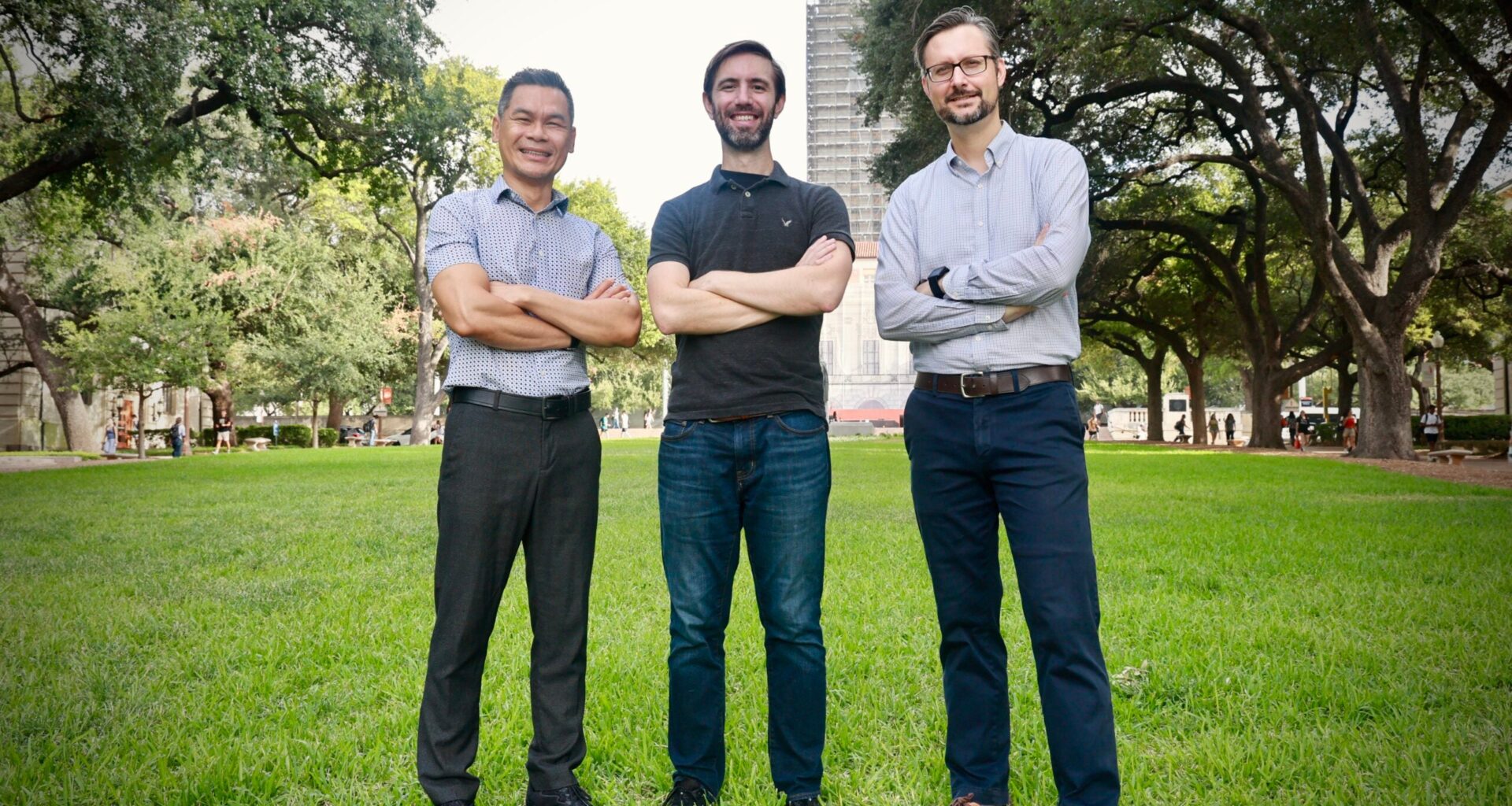 From left-right: Tan Bui-Thanh, Joshua Burby, David Hatch. Credit: Oden Institute