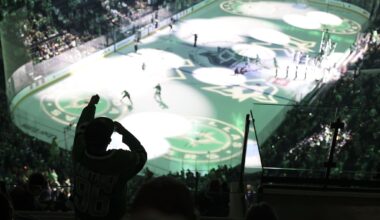 The view from section 332 as the Dallas Stars face off against the Colorado Avalanche at American Airlines Center, Tuesday, Oct. 13, 2026 in Dallas.