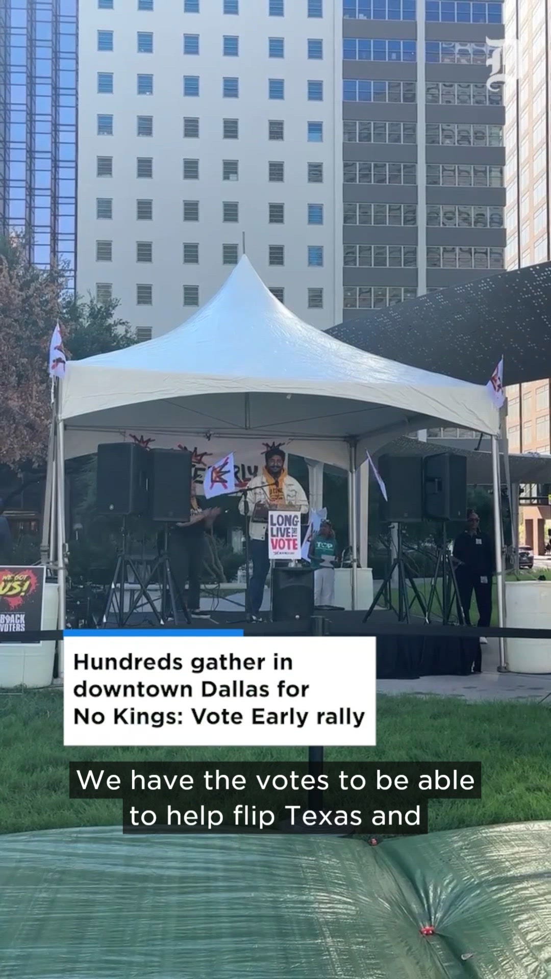 Hundreds gather in downtown Dallas for No Kings: Vote early rally