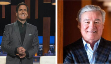 Mark Cuban, left and Trevor Rees-Jones headshots