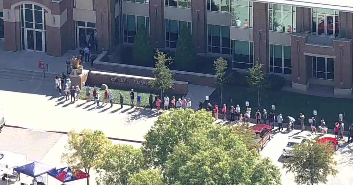 North Texas early voting begins with long lines at some polling locations