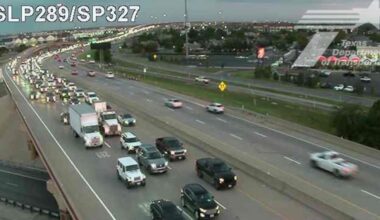 Multi-vehicle crash causing traffic delays near South Loop and Slide