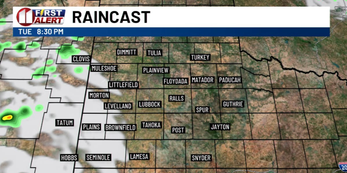 Chance of showers continues through Tuesday afternoon