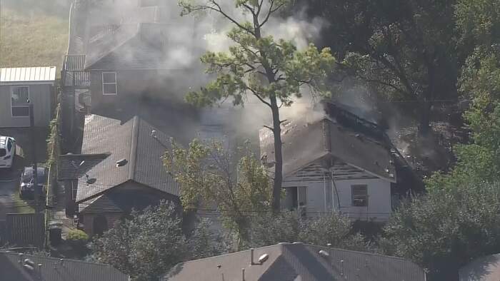 Firefighters battle house fire in north Houston