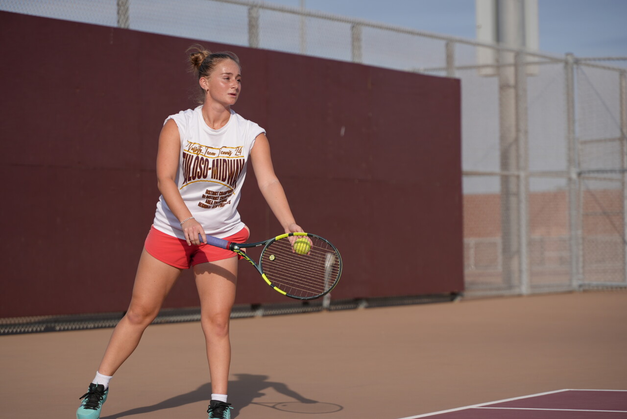 Tuloso-Midway tennis senior Tristen Dowless